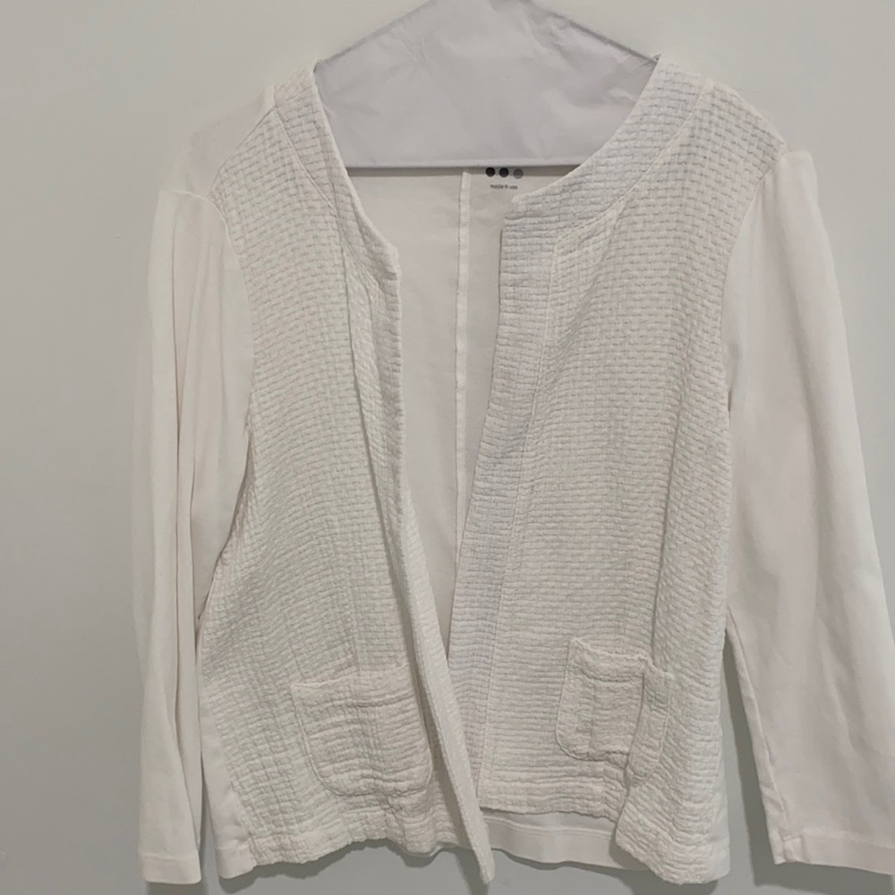 White Open Blazer